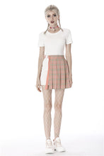 Load image into Gallery viewer, Pink checked hollow out pleated short skirt KW171 - Gothlolibeauty