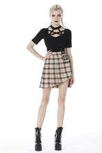Load image into Gallery viewer, Punk checked asymmetrical pleated short skirt KW173 - Gothlolibeauty