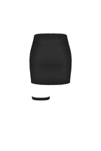 Load image into Gallery viewer, Punk black with Whiteite in side irregular short skirt KW179 - Gothlolibeauty