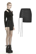 Load image into Gallery viewer, Punk moto side rope up mini skirt KW181
