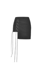 Load image into Gallery viewer, Punk moto side rope up mini skirt KW181