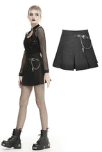 Load image into Gallery viewer, Punk metal chain decorative pleated mini skirt KW182