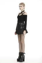 Load image into Gallery viewer, Punk metal chain decorative pleated mini skirt KW182