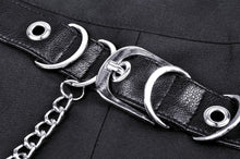 Load image into Gallery viewer, Punk metal chain decorative pleated mini skirt KW182