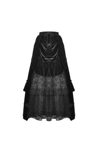 Gothic queen ruffle long velvet skirt KW187