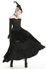 Load image into Gallery viewer, Gothic queen ruffle long velvet skirt KW187