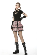 Load image into Gallery viewer, Millennium hottie metal rock heart pink gird skirt KW189