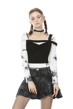 Load image into Gallery viewer, Punk tiepins tie-dyed short skirt KW190
