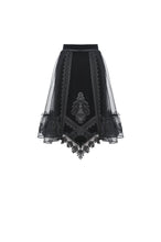 Load image into Gallery viewer, Gothic lolita velvet mesh splicing short skirt KW194