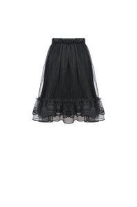 Gothic lolita velvet mesh splicing short skirt KW194