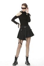 Load image into Gallery viewer, Punk rock locomotive irreqular pleated skirt KW195