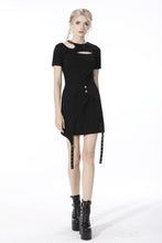 Load image into Gallery viewer, Punk lady asymmetrical mini skirt KW197