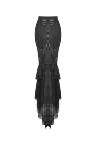 Gothic mermaid lace hollow out maxi skirt KW198