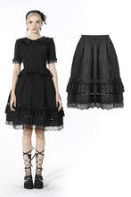 Load image into Gallery viewer, Black lolita cross side hollow out skirt KW199
