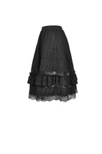 Load image into Gallery viewer, Black lolita cross side hollow out skirt KW199