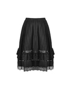 Load image into Gallery viewer, Black lolita cross side hollow out skirt KW199