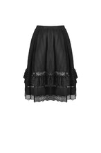 Load image into Gallery viewer, Black lolita cross side hollow out skirt KW199