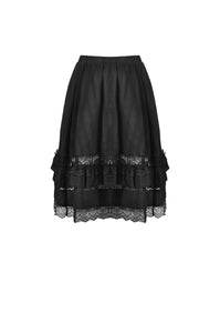 Black lolita cross side hollow out skirt KW199