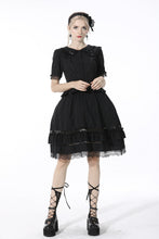 Load image into Gallery viewer, Black lolita cross side hollow out skirt KW199