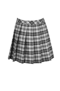 Punk easy match black white contrast pleated mini skirt KW200