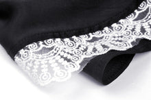 Load image into Gallery viewer, Black lolita white bow contrast mini skirt KW201