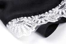 Load image into Gallery viewer, Black lolita white bow contrast mini skirt KW201