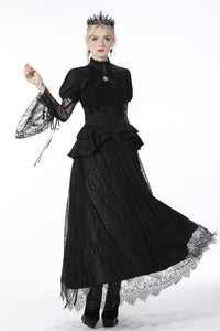 Gothic luxe court jacquard-lace empire waist skirt KW202
