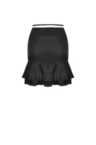 Punk sexy hollow out waist drawstring mini skirt KW204