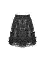 Load image into Gallery viewer, Black lolita lace layered trim mini skirt KW206