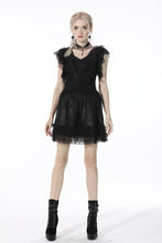 Load image into Gallery viewer, Black lolita lace layered trim mini skirt KW206