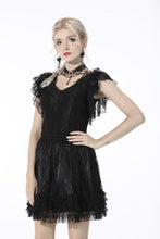 Load image into Gallery viewer, Black lolita lace layered trim mini skirt KW206