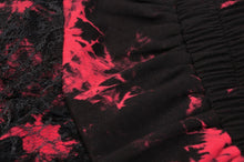 Load image into Gallery viewer, Punk black red tie-dyed covered mesh mini skirt KW207