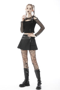 Punk rock pleated mini skirt with bag KW209
