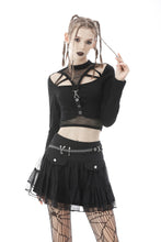 Load image into Gallery viewer, Punk mesh studded flap mini skirt KW210
