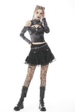 Load image into Gallery viewer, Punk mesh studded flap mini skirt KW210