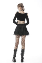 Load image into Gallery viewer, Punk mesh studded flap mini skirt KW210