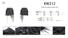 Load image into Gallery viewer, Punk lace irregular mini skirt KW212