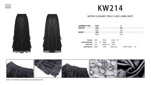 Gothic elegant frilly lace long skirt KW214