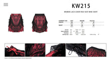 Load image into Gallery viewer, Women lace cover red sexy mini skirt  KW215