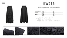 Load image into Gallery viewer, Gothic vintage frilly chiffon long skirt KW216