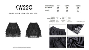 Gothic lolita frilly lace mini skirt KW220