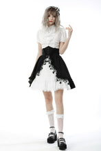 Load image into Gallery viewer, Black white lolita frilly star high waist skirt KW221
