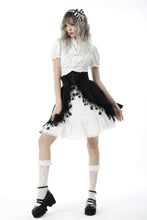 Load image into Gallery viewer, Black white lolita frilly star high waist skirt KW221
