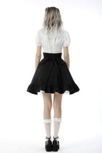 Load image into Gallery viewer, Black white lolita frilly star high waist skirt KW221