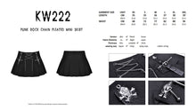Load image into Gallery viewer, Punk rock chain pleated mini skirt KW222
