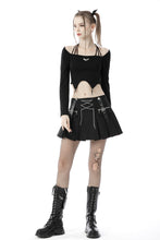 Load image into Gallery viewer, Punk rock chain pleated mini skirt KW222