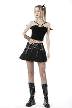 Load image into Gallery viewer, Punk rock chain pleated mini skirt KW222