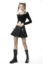 Load image into Gallery viewer, Punk rock chain pleated mini skirt KW222