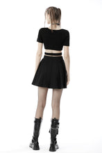 Load image into Gallery viewer, Punk black white check heart pleated skirt KW225