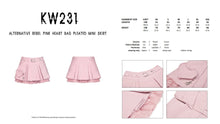 Load image into Gallery viewer, Alternative rebel pink heart bag pleated mini skirt KW231